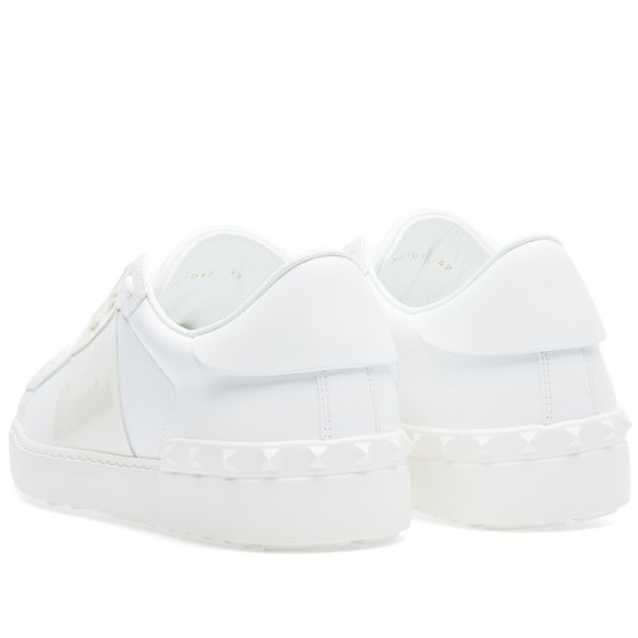 EUC Mens 8 Valentino Garavani Studded Open Low-Top Patent Leather Sneake White - Picture 4 of 16
